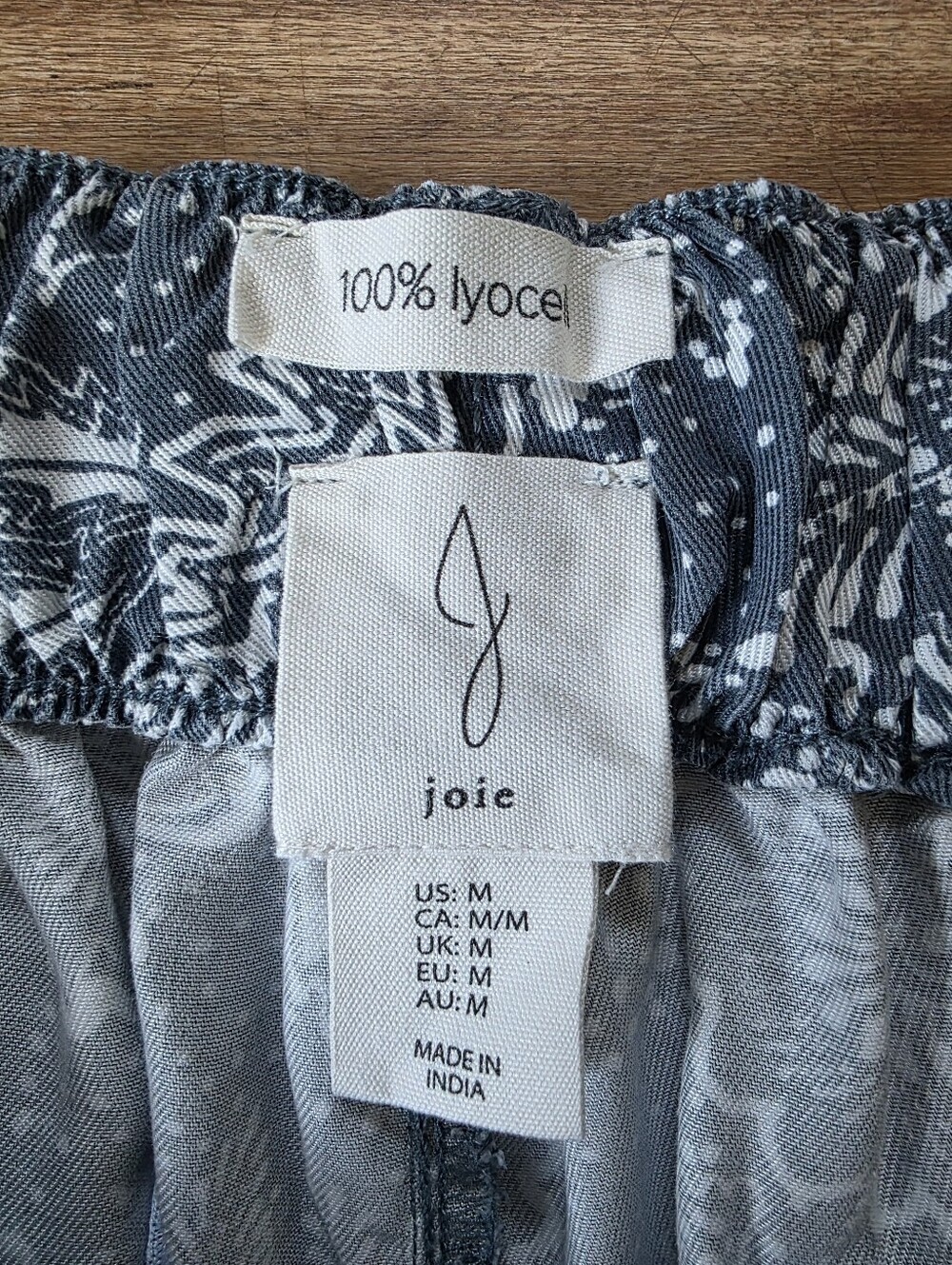 Joie Boho Wide Leg 100% Lyocell Pants - Size M – Floral Blue & White - Picture 6 of 6
